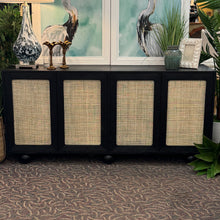Load image into Gallery viewer, 4DR Black &amp; Cane Cabinet
