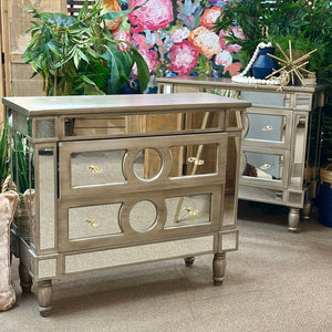 Mirrored Bedside Table
