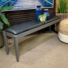 Load image into Gallery viewer, Black &amp; Grey Leather Bench
