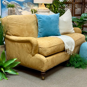 Hickory Chair Caramel Suede Sofa