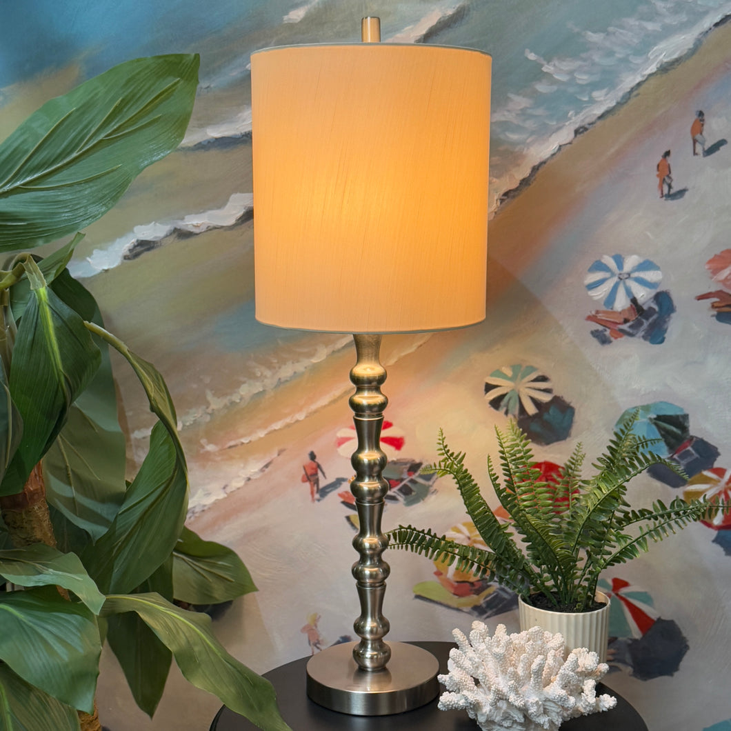 Silver Spindle Lamp