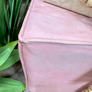 Pink Leather Ottoman