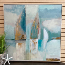 Load image into Gallery viewer, Aqua Sailboats Abstract
