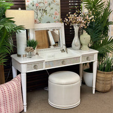 Load image into Gallery viewer, White Glam Vanity W/Ottoman
