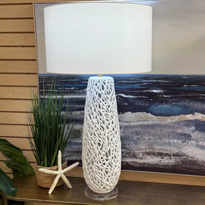 Gabby White Lattice Lamp