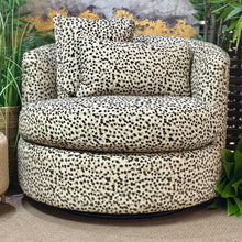 Load image into Gallery viewer, Crate &amp; Barrel Spotted Swivel Chair
