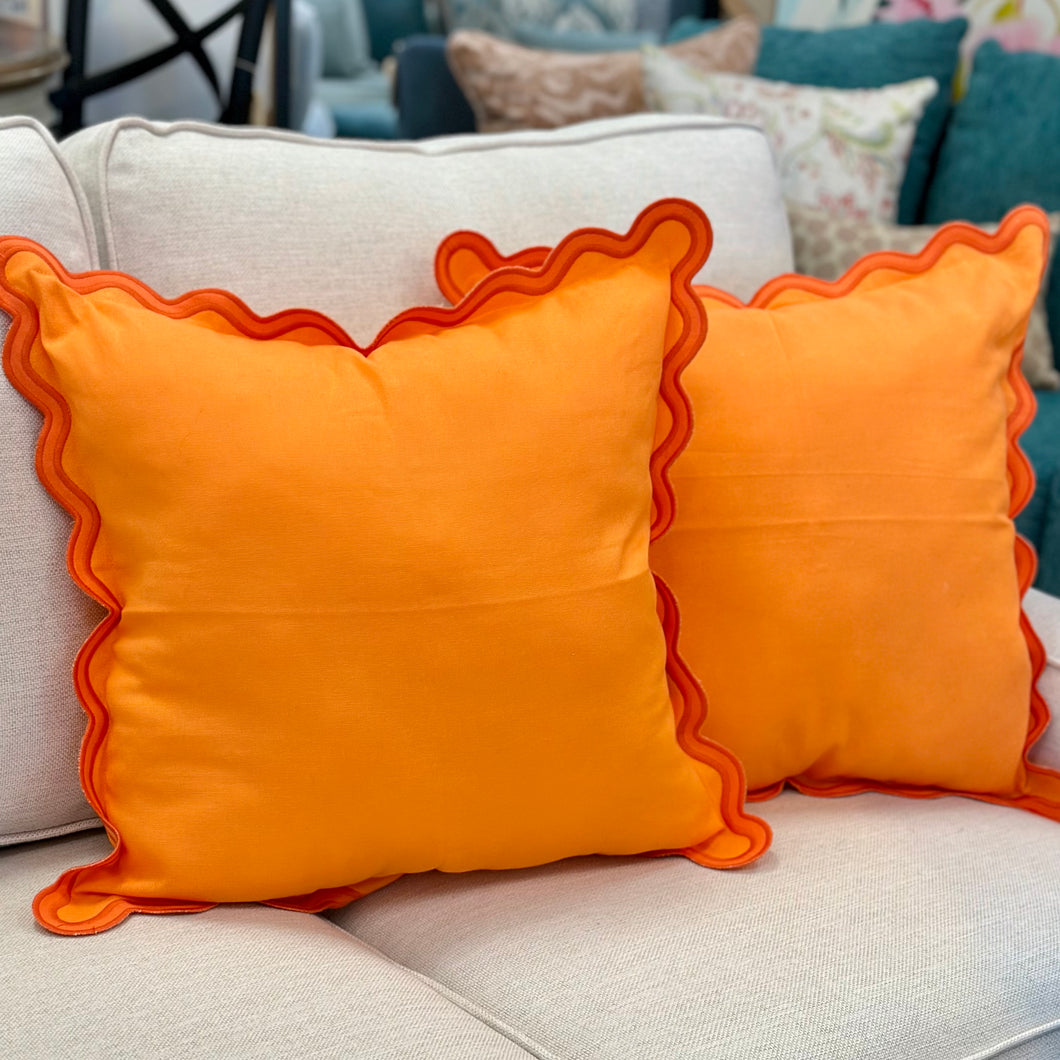 Orange Ruffle Pillow