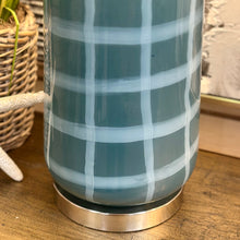 Load image into Gallery viewer, Blue Checkered Glass Lamp
