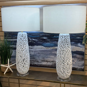 Gabby White Lattice Lamp