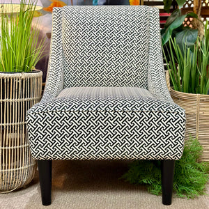 White/Black Pattern Chair