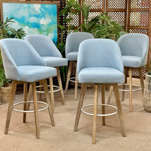 Blue Swivel Barstool