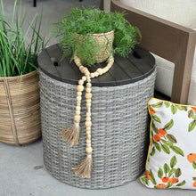 Load image into Gallery viewer, Outdoor Wicker Storage Side Table
