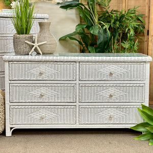 White Wicker Dresser