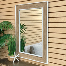 Load image into Gallery viewer, White &amp; Natural Rectangular Mirror
