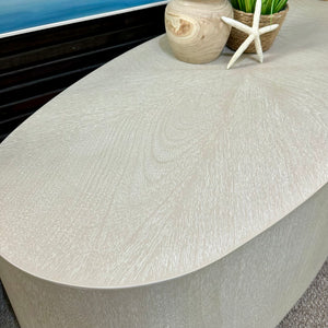 Light Beige Oval Coffee Table