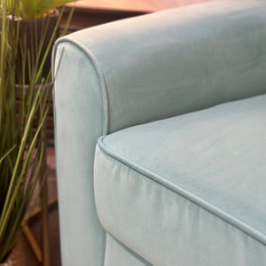 Soft Aqua Chair & Ottoman