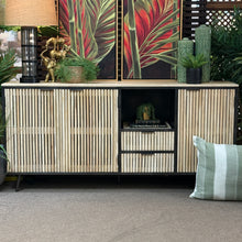 Load image into Gallery viewer, Fluted Wood/Metal Cabinet
