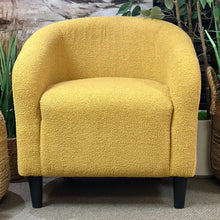 Load image into Gallery viewer, Mustard Boucle Barrel Chair
