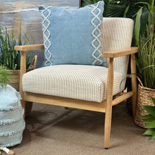Load image into Gallery viewer, Blue/Ivory Striped Chair
