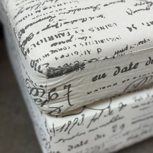 Load image into Gallery viewer, Ivory Script Ottoman
