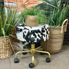 Load image into Gallery viewer, Pier1 Cow Print Stool
