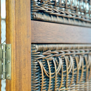 Wood & Rattan Screen