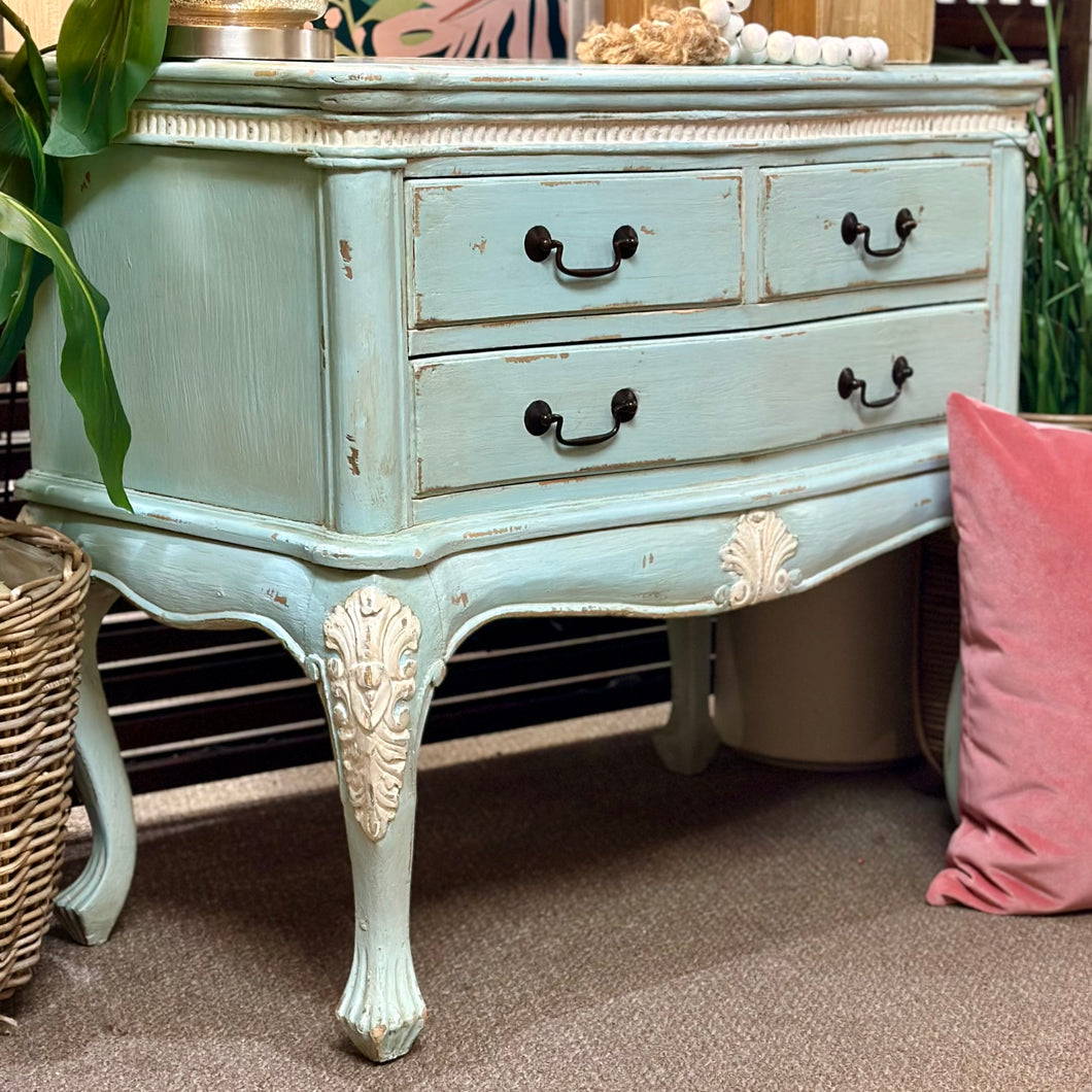 Aqua Antiqued Chest