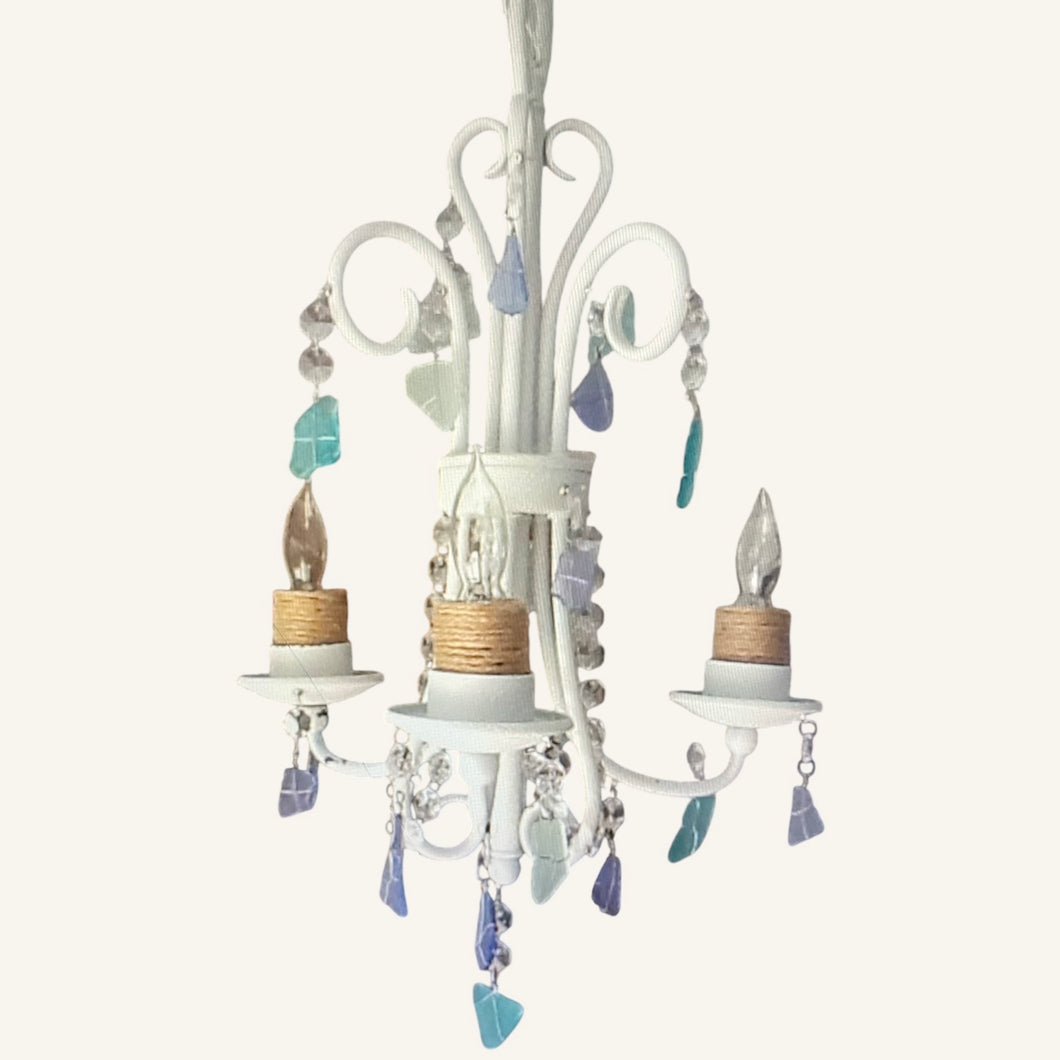 Seaglass & Crystal Chandelier