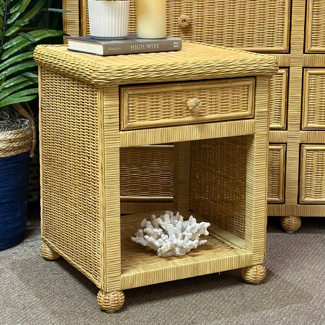 Natural Wicker Nightstand