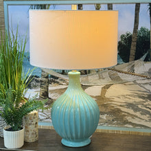 Load image into Gallery viewer, Aqua Ribbed Lamp
