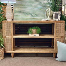 Load image into Gallery viewer, Cane/Wood Console
