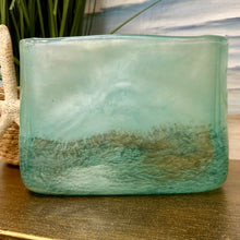 Load image into Gallery viewer, Aqua Glass Rectangle Vase
