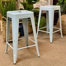 Load image into Gallery viewer, S/2 Blue Metal Barstool
