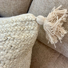 Load image into Gallery viewer, Jute W/Tassels Down Pillow
