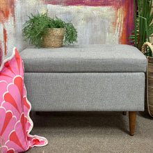 Load image into Gallery viewer, Grey Storage Ottoman
