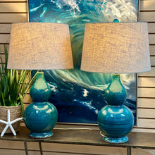 Load image into Gallery viewer, Spiral Teal Lamp
