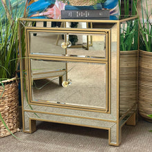 Load image into Gallery viewer, 2DRW Mirrored Nightstand
