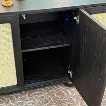 Load image into Gallery viewer, 4DR Black &amp; Cane Cabinet
