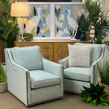 Load image into Gallery viewer, CR Laine Pale Aqua Swivel Chair
