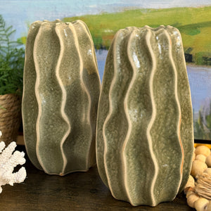 SM Green Ripple Vase