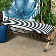 Load image into Gallery viewer, Uttermost Navy Striped Bench
