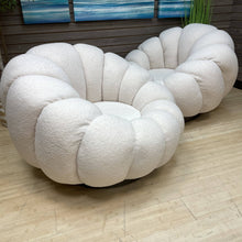 Load image into Gallery viewer, White Boucle Swivel Chair
