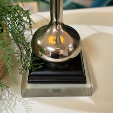 Load image into Gallery viewer, Silver &amp; Black Floral Lamp
