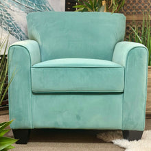 Load image into Gallery viewer, Soft Aqua Chair &amp; Ottoman
