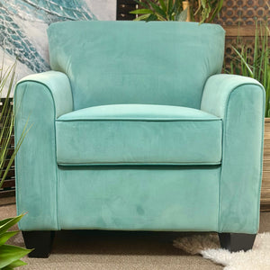 Soft Aqua Chair & Ottoman