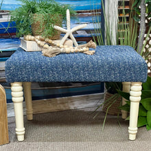 Load image into Gallery viewer, Blue Tufted Ottoman
