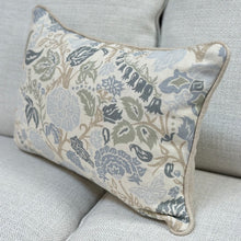 Load image into Gallery viewer, Aqua/Beige Designer Lumbar
