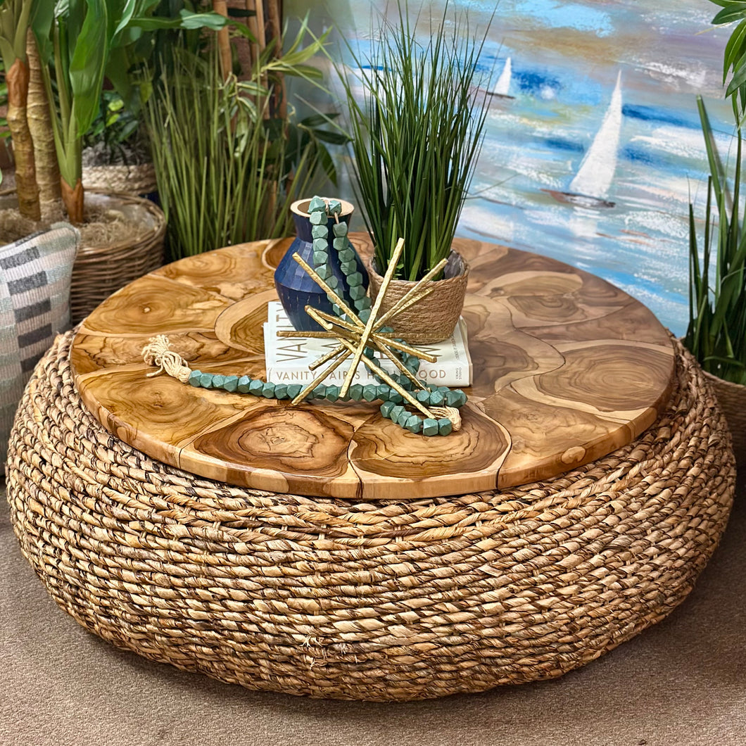 Teak & Wicker Coffee Table