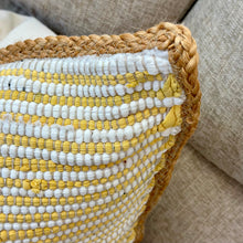 Load image into Gallery viewer, Yellow/White Jute Down Pillow
