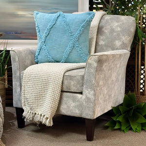 Grey Abstract Wedge Arm Chair